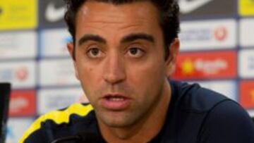 Xavi Hernández en rueda de prensa.
