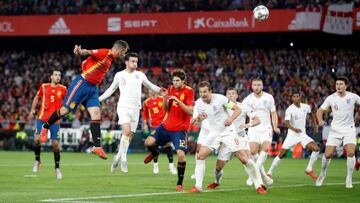 Soccer Football - UEFA Nations League - League A - Group 4 - Spain v England - Estadio Benito Villamarin, Seville, Spain - October 15, 2018 Spain's Paco Alcacer scores their first goal Action Images via Reuters/Carl Recine