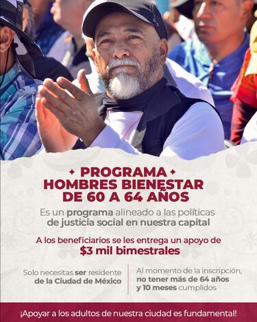 ¿Eres hombre?, requisitos para obtener 18 mil pesos con la Pensión Hombres Bienestar