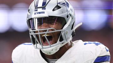 GLENDALE, ARIZONA - SEPTEMBER 24: Micah Parsons #11 of the Dallas Cowboys reacts after sacking Joshua Dobbs #9 of the Arizona Cardinals during the third quarter of a game at State Farm Stadium on September 24, 2023 in Glendale, Arizona. Christian Petersen/Getty Images/AFP (Photo by Christian Petersen / GETTY IMAGES NORTH AMERICA / Getty Images via AFP)