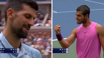 Djokovic aplaudiendo y todo el estadio en pie: el punto de Alcaraz que es de otro mundo