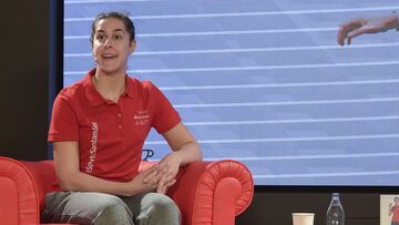 Carolina Mar&iacute;n, durante el evento de Santander Talks en Madrid.