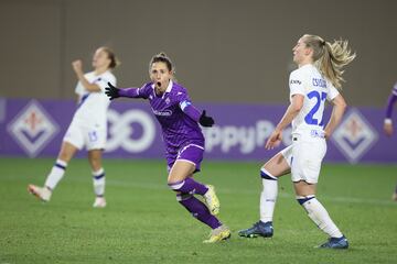 Vero Boquete, celebrando un gol con la Fiorentina.