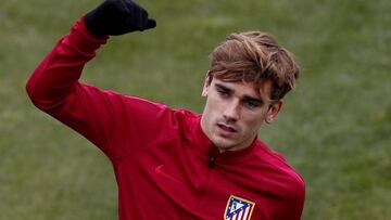 El delantero francés del Atlético de Madrid Antoine Griezmann durante un entrenamiento.