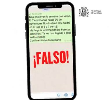 El mensaje de WhatsApp que nos confinarán el 7 de noviembre es falso: Bórralo