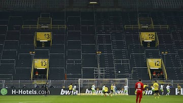 Football Soccer - Borussia Dortmund v VFL Wolfsburg - German Bundesliga - Signal Iduna Park stadium, Germany - 18/02/17 - Borussia Dortmund v VFL Wolfsburg in front of the empty southern stands due to a one-match ban for Dortmund fans.  