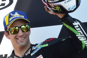 Johann Zarco celebrando la pole en el Gran Premio de Francia. 