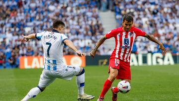 Ángel Correa durante un partido con el Atlético de Madrid.
