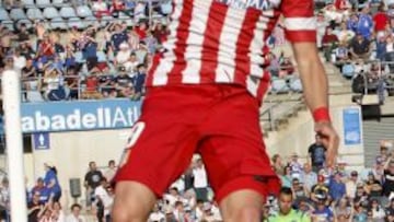 Así celebró Villa el gol de Godín ante el Getafe.