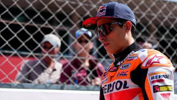 Marc Marquez (93) of Spain and Repsol Honda Team Honda during the race of the Grande Premio TISSOT de Portugal at Autodromo do Algarve on March 26, 2023 in Lagoa, Algarve, Portugal. (Photo by Jose Breton/Pics Action/NurPhoto via Getty Images)