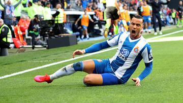 Raul de Tomas celebration during the match between RCD Espanyol and Atletico de Madrid, corresponding to the week 26 of the Liga Santander, played at the RCDE Stadium, 01st March 2020, in Barcelona, Spain. (Photo by Joan Valls/Urbanandsport/NurPhoto via