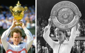 John McEnroe y Chris Evert de Estados Unidos.