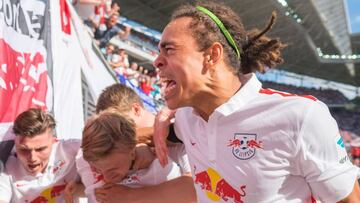 El Leipzig celebra el ascenso.