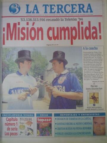 4 de diciembre de 1994: La previa con Luis Musrri y Raimundo Tupper del decisivo clásico del torneo 1994.