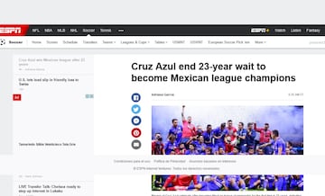 La prensa internacional destaca el título de Cruz Azul