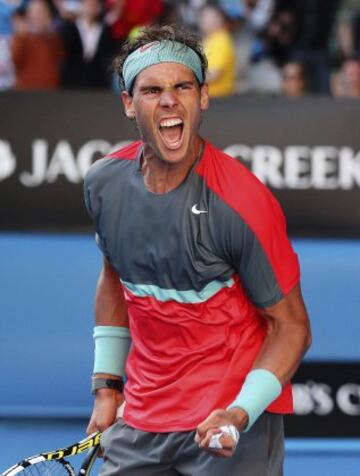 La rabia de Nadal al vencer en cuartos.