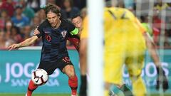 Modric, en el amistoso entre Croacia y Portugal.