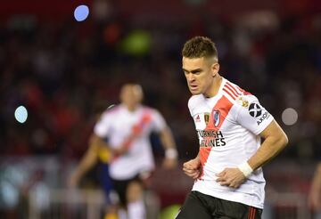 El delantero colombiano abrió el marcador en el partido de ida de las semifinales de la Copa Libertadores entre River Plate y Boca Juniors.