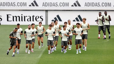 El grupo durante el entrenamiento. 