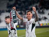 Jefté celebra un gol con el Albacete.