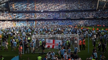 A goal from Julian Alvarez secured the win for Pep Guardiola’s side and kick-started the title celebrations in the blue half of Manchester.