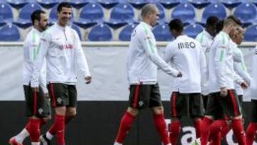 Pepe, en un entrenamiento con Portugal