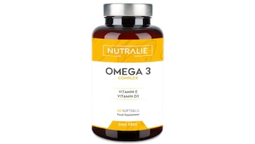 Omega 3 con vitamina E y vitamina D3 disponible en Amazon.