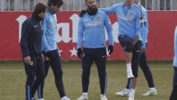 Arda y Tiago en el entrenamiento.