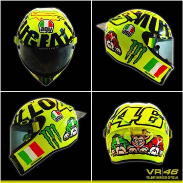 Juego de palabras de Rossi para su casco de Mugello: 'MUGIALLO'