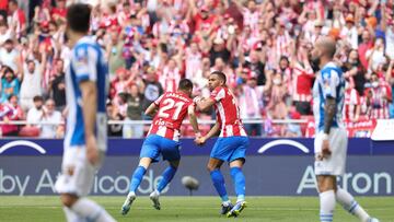 Yannick Carrasco of Atletico de Madrid celebrates a goal during the spanish league, La Liga Santander, football match played between Atletico de Madrid and RCD Espanyol at Wanda Metropolitano stadium on April 17, 2022, in Madrid, Spain.
AFP7
17/04/2022