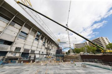 Obras del Santiago Bernabéu: la cubierta empieza a coger forma