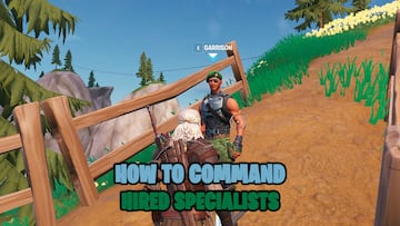 How do you give a hired specialist a command in Fortnite?
