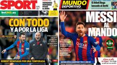 Messi vuelve a las portadas de Barcelona