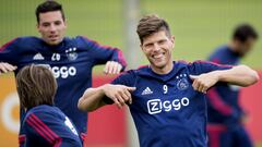 Huntelaar durante el entrenamiento de ayer del Ajax.