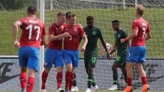 Soccer Football - International Friendly - Czech Republic vs Nigeria - Rudolf-Tonn-Stadion, Schwechat, Austria - June 6, 2018   Czech Republic&#039;s Tomas Kalas celebrates scoring their first goal    REUTERS/Heinz-Peter Bader