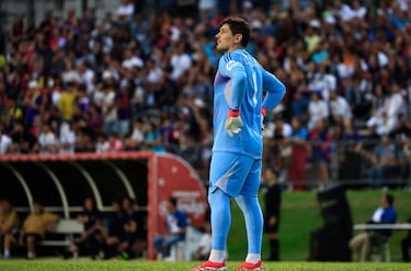 Iker Casillas durante el Clásico de Leyendas en Puerto Rico entre Real Madrid y Barcelona en el Estadio Juan Ramón Loubriel​ en Bayamón.