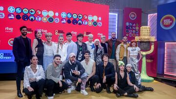 Foto de familia de los participantes en el Benidorm Fest durante una rueda de prensa para presentar las canciones participantes del Benidorm Fest 2024, en el Estudio 4 de Prado del Rey, a 14 de diciembre de 2023, en Pozuelo de Alarcón, Madrid (España). RTVE celebra hoy una rueda de prensa para presentar oficialmente las 16 canciones participantes en el Benidorm Fest 2024, concurso que selecciona al candidato en el próximo Festival de Eurovisión 2024. La canción española seleccionada se anunciará el 3 de febrero. Previamente habrá dos semifinales, celebradas los días 30 de enero y 1 de febrero.
14 DICIEMBRE 2023;CANCIONES;CONCURSO;EUROVISIÓN;FESTIVAL;MÚSICA;CANTANTES;CANDIDATO
Ricardo Rubio / Europa Press
14/12/2023