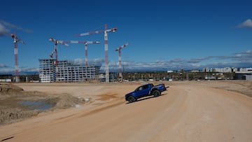 MADRID, 17/02/2026.- Vista de las obras de construcción del MadRing, el circuito que en septiembre albergará el Gran Premio de España de Fórmula Uno, este martes. EFE/ J.J. Guillén