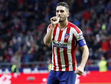 Koke celebrando el gol 3-1 