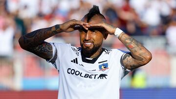 Futbol, Huachipato vs Colo Colo.
Supercopa 2024.
El jugador de Colo Colo Arturo Vidal, Huachipato durante el partido por la Supercopa realizado en el estadio Nacional.
Santiago, Chile.
11/02/2024
Marcelo Hernandez/Photosport
Football, Huachipato vs Colo Colo.
Supercopa 2024
Colo Colo’s player Arturo Vidal against Huachipato during the Supercopa match at the Nacional stadium in Santiago, Chile.
02/11/2024
Marcelo Hernandez/Photosport