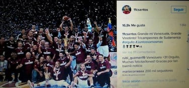 Christian Santos felicita a la Vinotinto por su reciente título