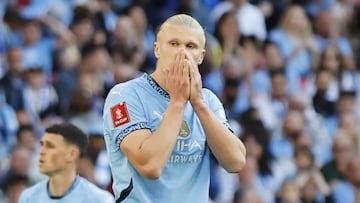 Erling Haaland, jugador del Manchester City, durante la final de FA Cup ante el Crystal Palace.