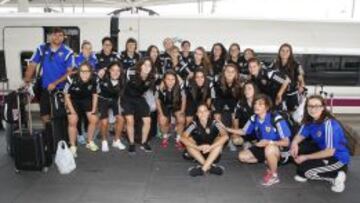 El Valencia Femenino este jueves antes de partir rumbo a Melilla.