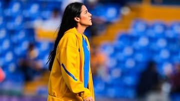 Cristina Ferral of Tigres during the final second leg match between Tigres UANL and America as part of the Liga BBVA MX Femenil, Torneo Apertura 2025 at Universitario Stadium, on November 23, 2025 in Monterrey, Nuevo Leon, Mexico.