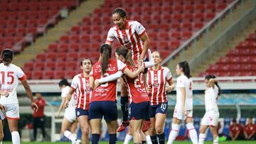 Alicia Cervantes celebrates her goal 2-0 of Guadalajara during the game Guadalajara vs Toluca, corresponding to second leg match of the Torneo Apertura 2023 of the Liga BBVA MX Femenil, at Akron Stadium, on November 12, 2023.
<br><br>
Alicia Cervantes celebra su gol 2-0 Guadalajara durante el partido Guadalajara vs Toluca, correspondiente al partido de Vuelta de Cuartos de Final del Torneo Apertura 2023 de la Liga BBVA MX Femenil, en el Estadio Akron, el 12 de Noviembre de 2023