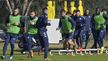 Entrenamiento del Nápoles.