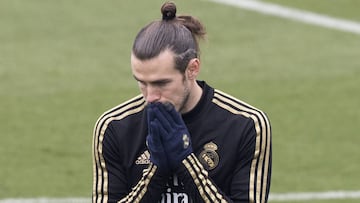 Bale, en un entrenamiento del Real Madrid.