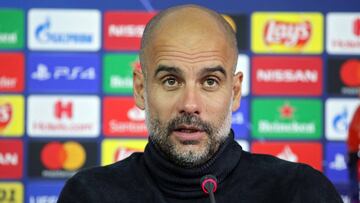 UEFA Champions League - FC Shakhtar Donetsk vs Manchester City
18 September 2019, Ukraine, Kharkiv: Manchester City manager Josep Guardiola attends a press conference after the UEFA Champions League group C soccer match between FC Shakhtar Donetsk and
