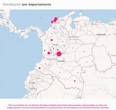 Mapa de casos y muertes por coronavirus por departamentos en Colombia: hoy, 26 de noviembre