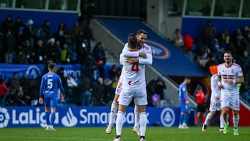 FC Cartagena Players celebrates after scoring goal during the LaLiga Smartbank match between FC Andorra v FC Cartagena at Estadi Nacional on December 4, 2022. (Photo by Martin Silva Cosentino/NurPhoto via Getty Images)